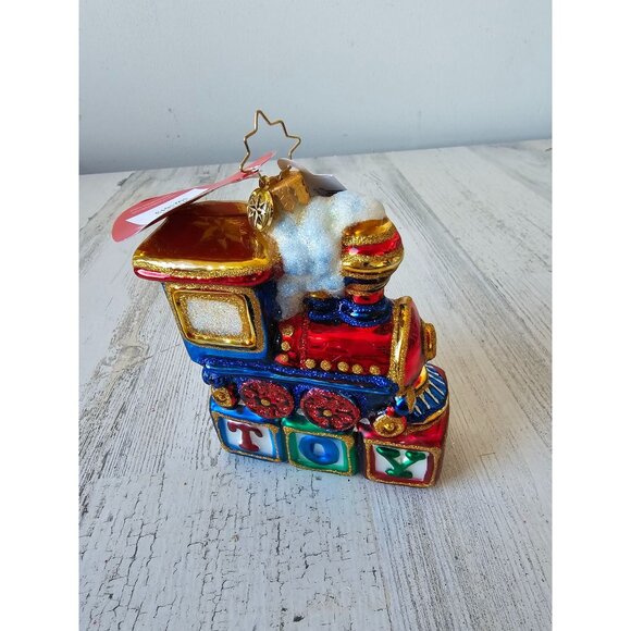 Radko choo choo cheer train locomotive toy caboose new Xmas tree ornament - Picture 1 of 14